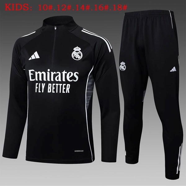 Ninos Sudadera De Training Real Madrid 2025/26 Negro 6